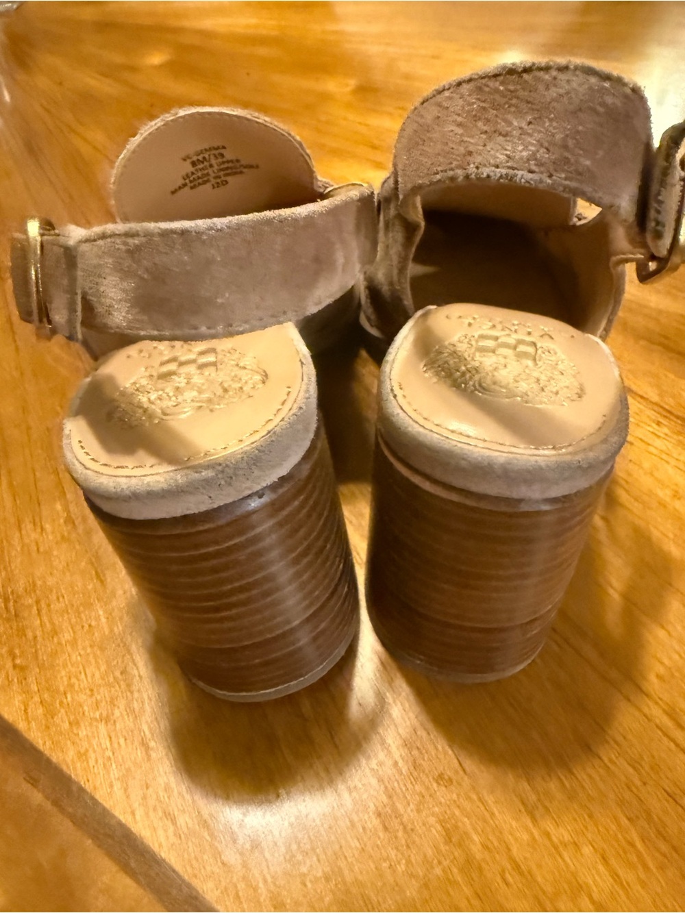 Vince Camuto Suede Slingback Loafer Heels in Taupe - Picture 4 of 5